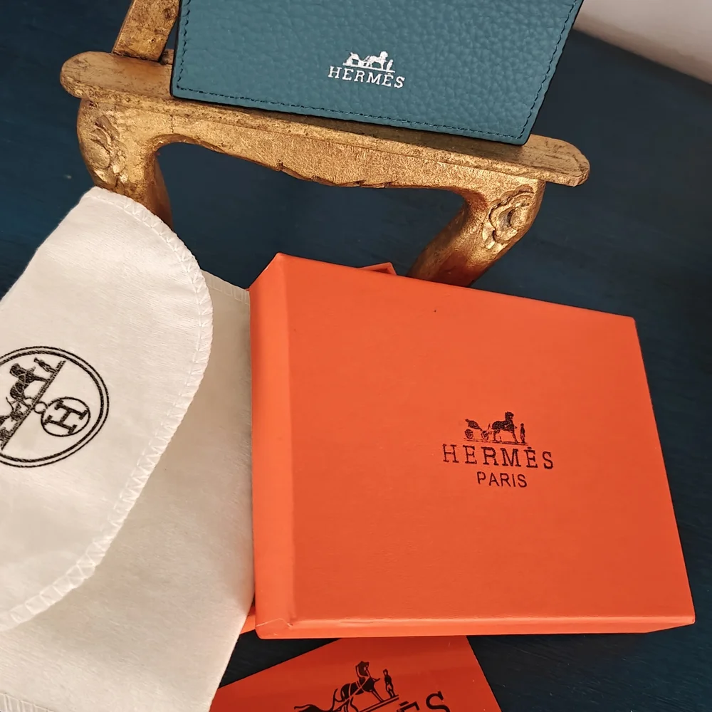Hermes Green Leather Money Clip